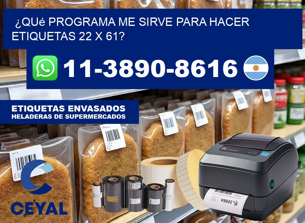 ¿Qué programa me sirve para hacer etiquetas 22 x 61?