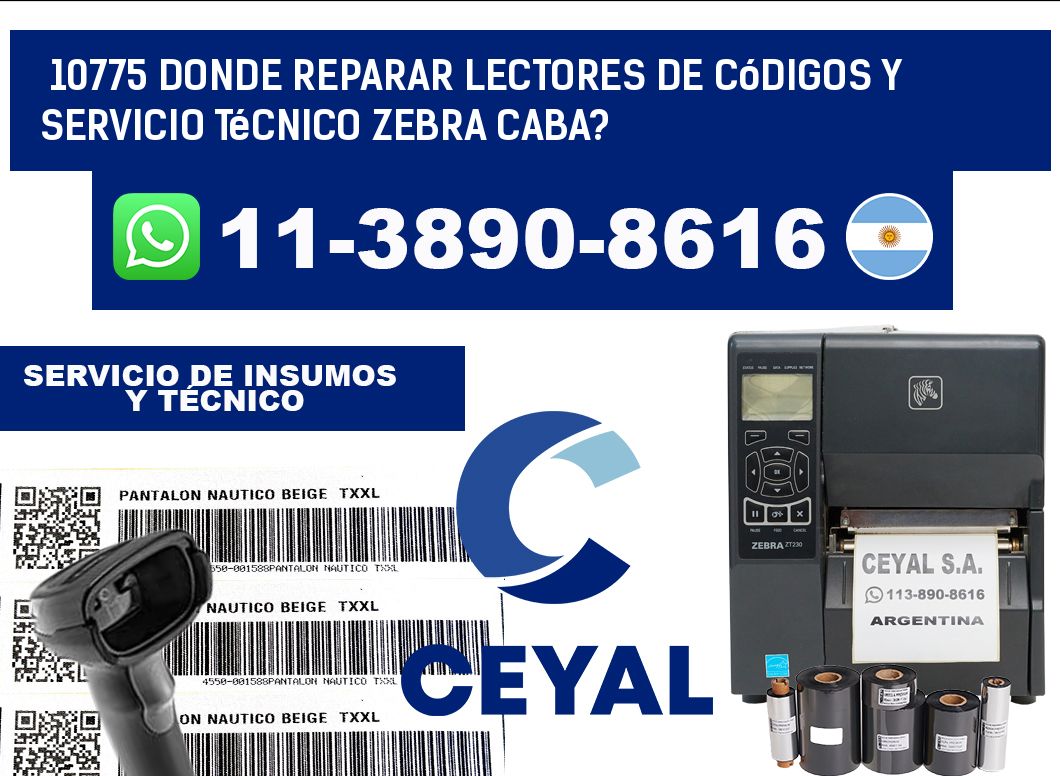 10775 donde reparar Lectores de Códigos y Servicio Técnico zebra Caba?