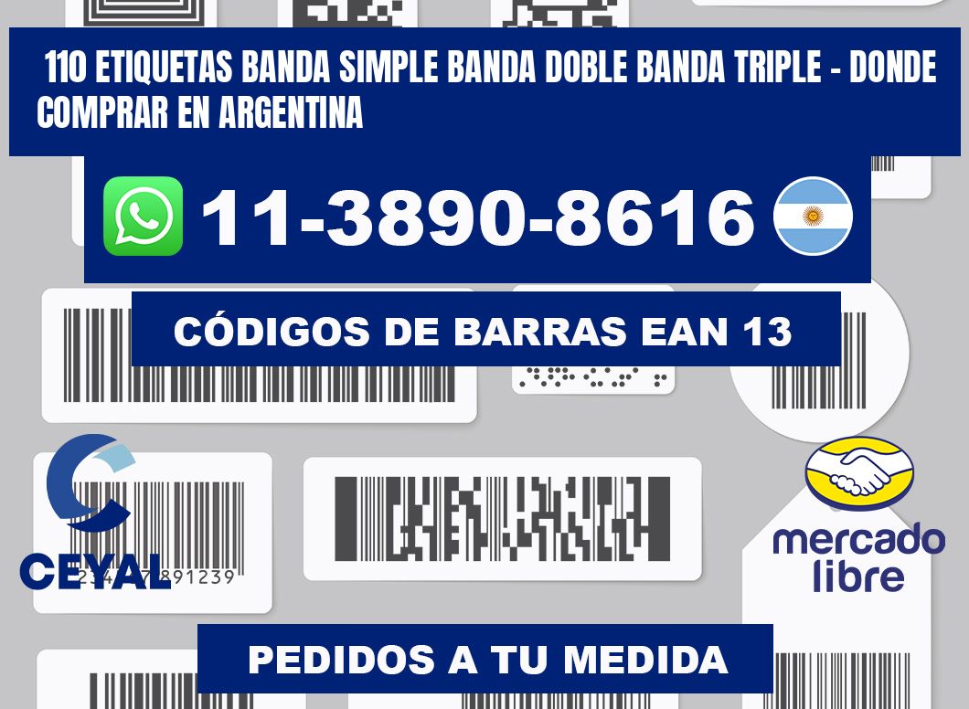 110 etiquetas banda simple banda doble banda triple - Donde Comprar en Argentina