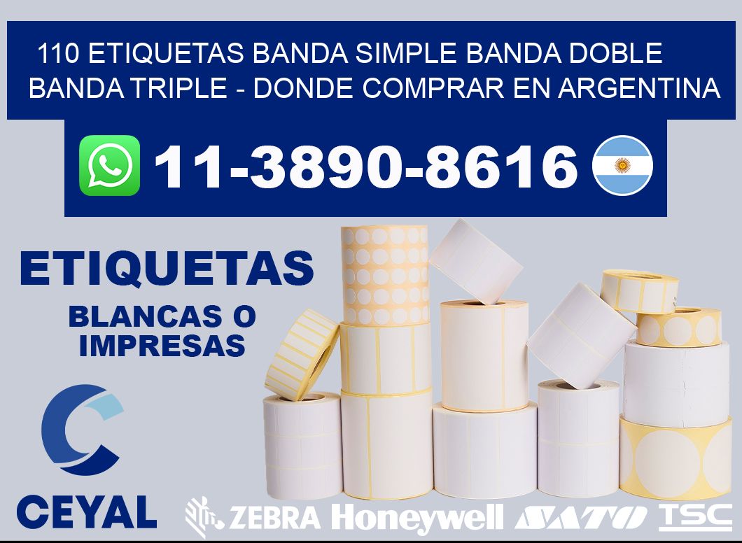 110 etiquetas banda simple banda doble banda triple - Donde Comprar en Argentina