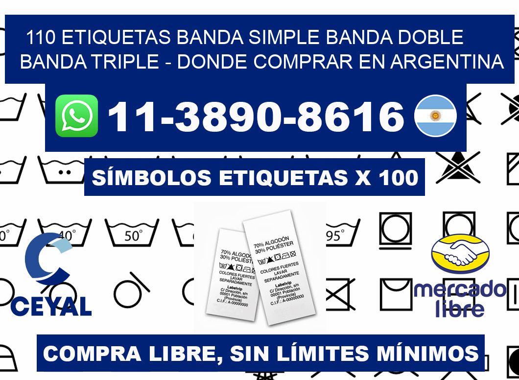 110 etiquetas banda simple banda doble banda triple - Donde Comprar en Argentina