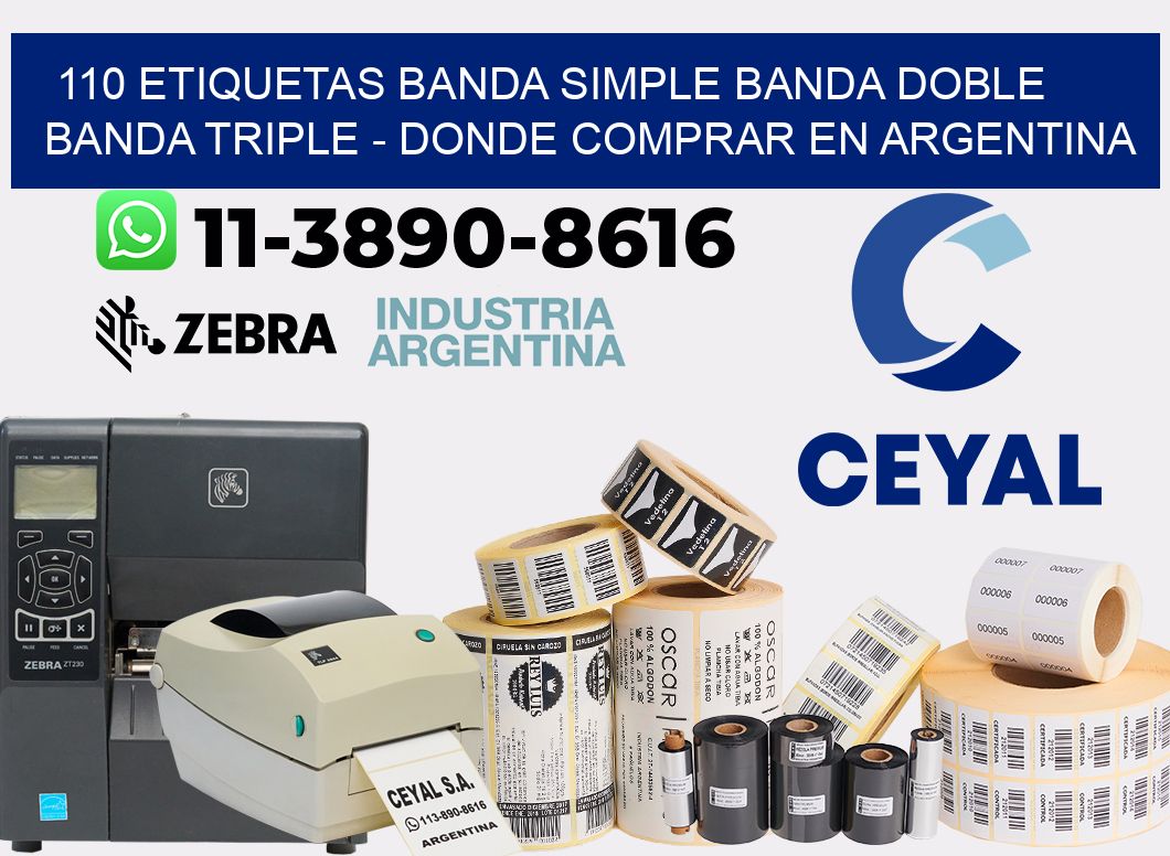 110 etiquetas banda simple banda doble banda triple - Donde Comprar en Argentina