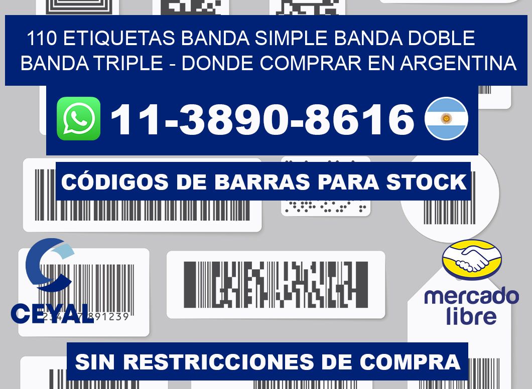 110 etiquetas banda simple banda doble banda triple - Donde Comprar en Argentina