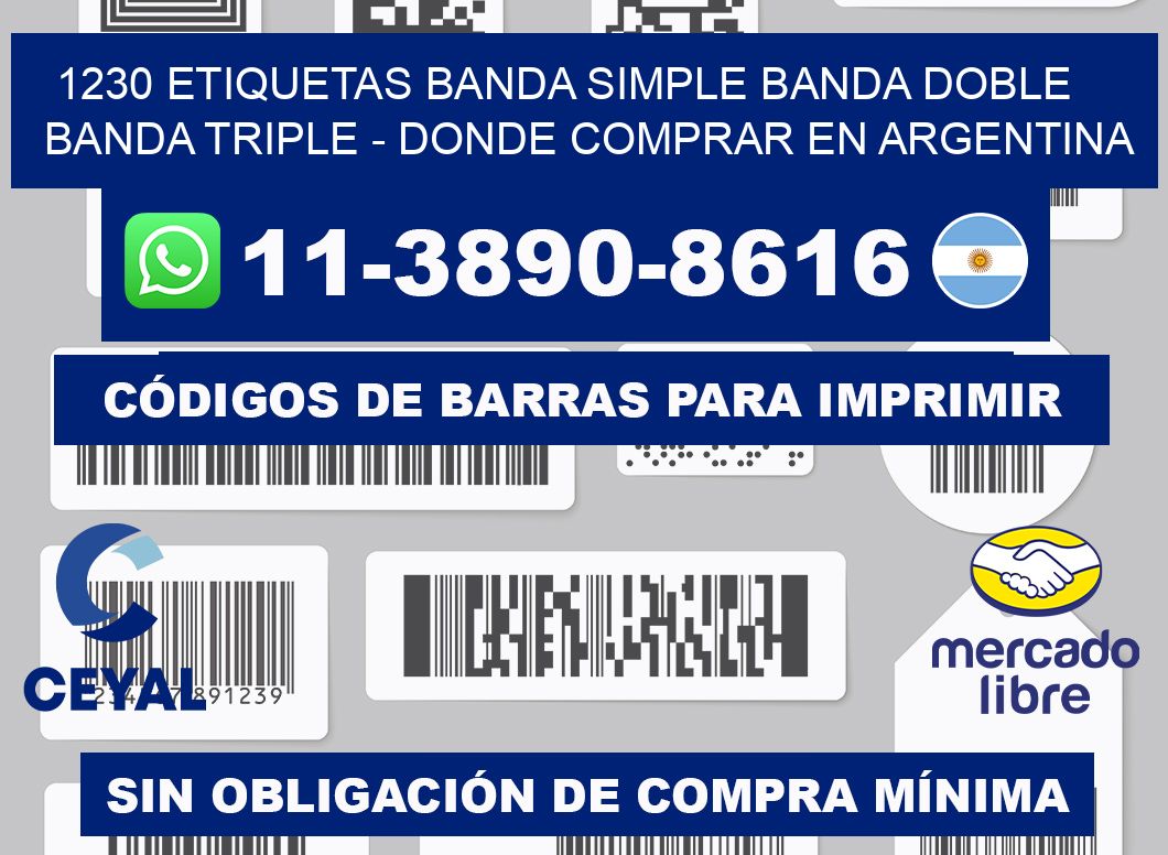 1230 etiquetas banda simple banda doble banda triple - Donde Comprar en Argentina
