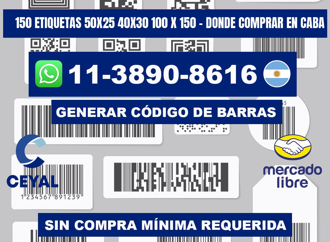 150 etiquetas 50x25 40x30 100 x 150 - Donde Comprar en Caba