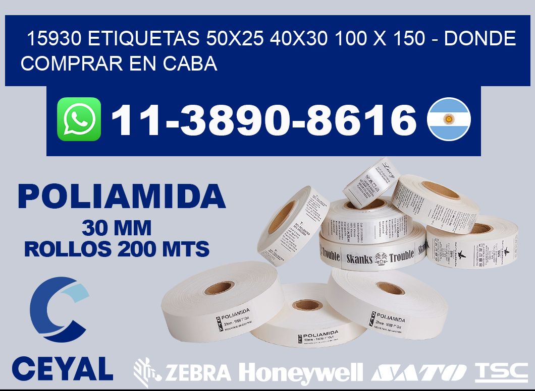 15930 etiquetas 50x25 40x30 100 x 150 - Donde Comprar en Caba