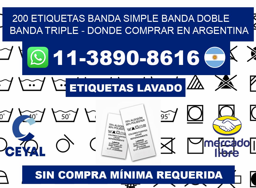 200 etiquetas banda simple banda doble banda triple - Donde Comprar en Argentina