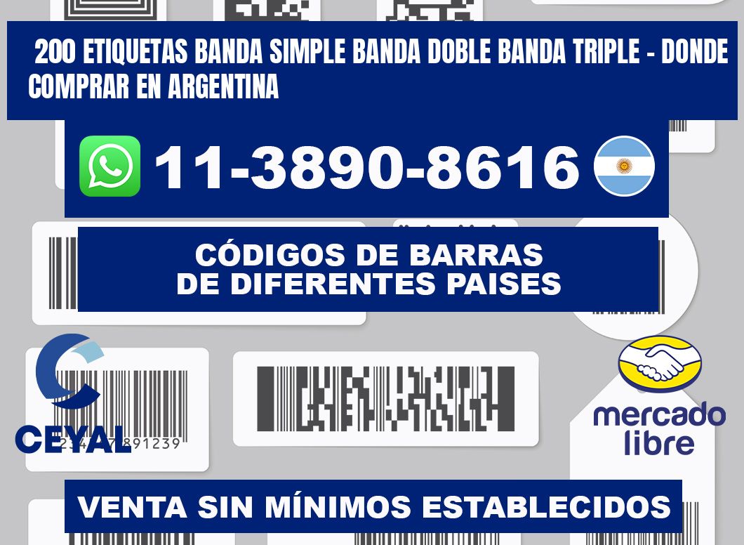 200 etiquetas banda simple banda doble banda triple - Donde Comprar en Argentina