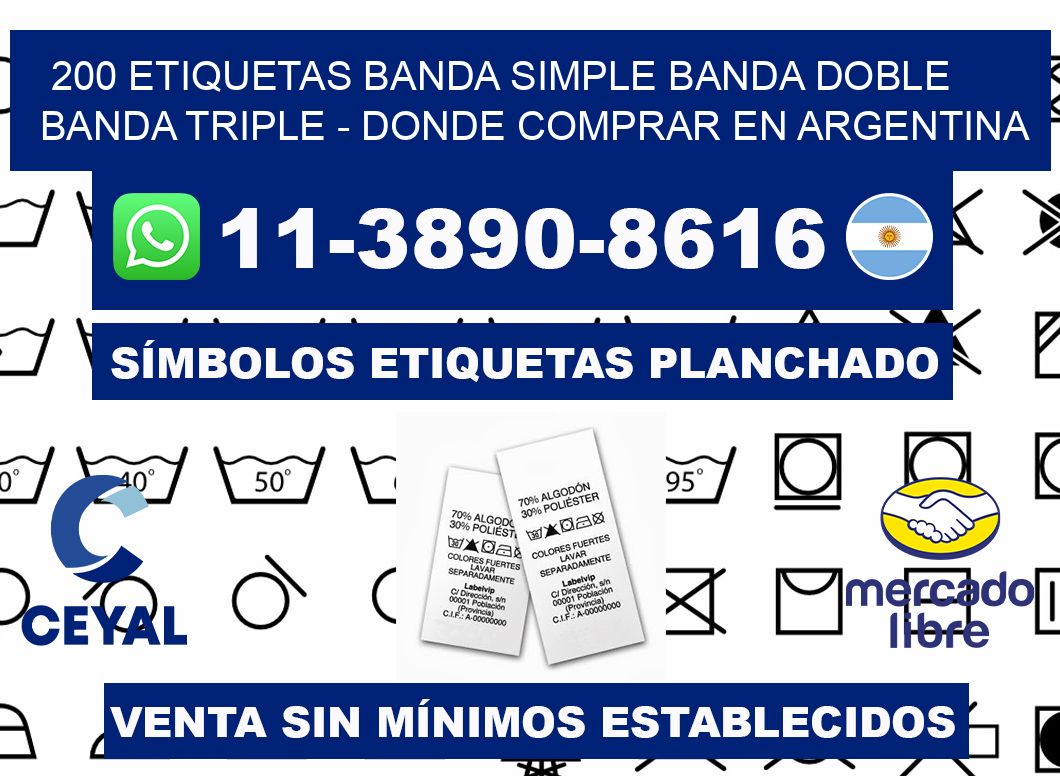 200 etiquetas banda simple banda doble banda triple - Donde Comprar en Argentina