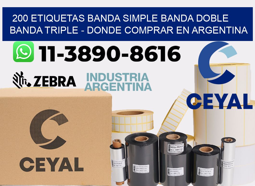 200 etiquetas banda simple banda doble banda triple - Donde Comprar en Argentina