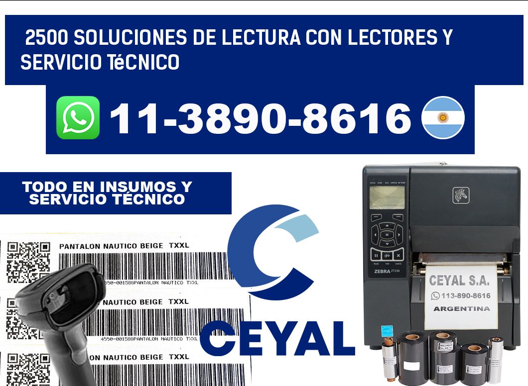 2500 Soluciones de lectura con lectores y Servicio Técnico