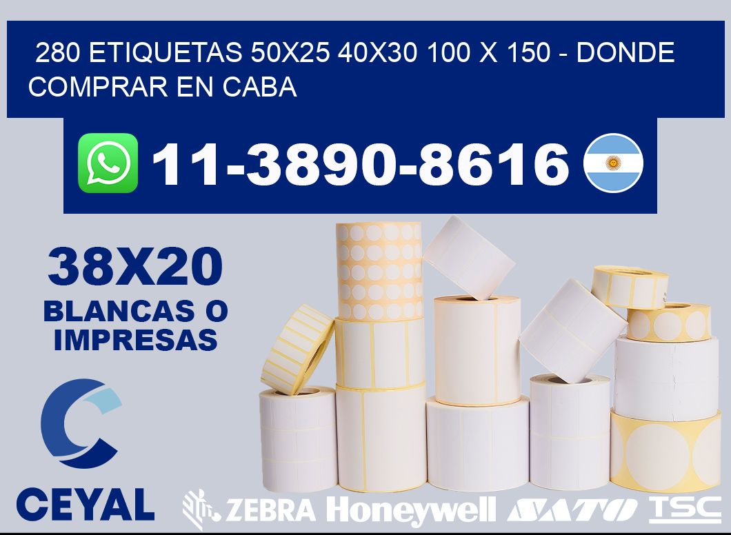 280 etiquetas 50x25 40x30 100 x 150 - Donde Comprar en Caba