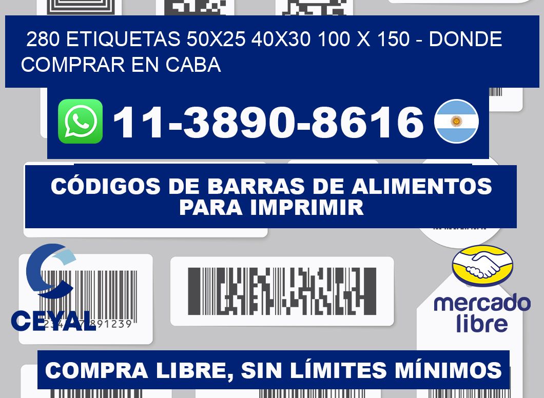 280 etiquetas 50x25 40x30 100 x 150 - Donde Comprar en Caba