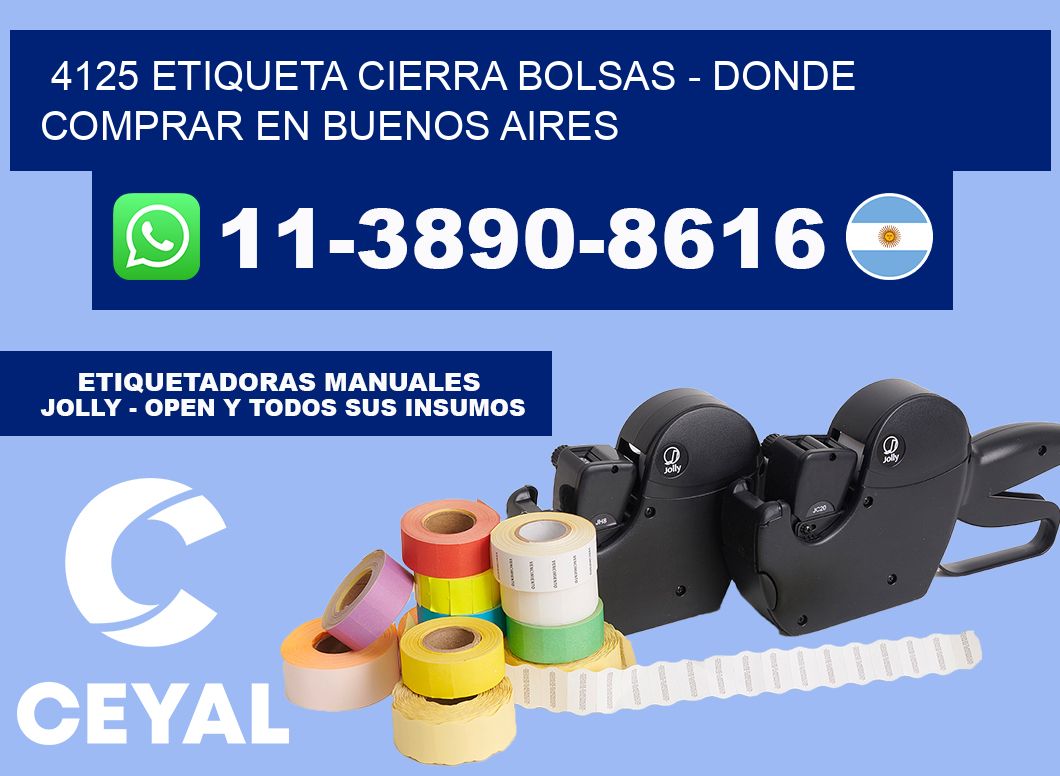 4125 etiqueta Cierra Bolsas - Donde Comprar en Buenos Aires