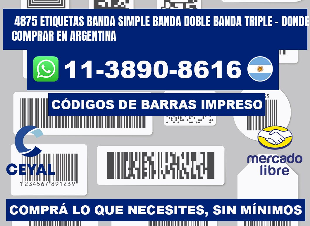 4875 etiquetas banda simple banda doble banda triple - Donde Comprar en Argentina