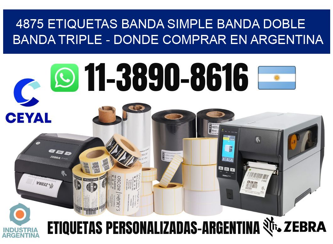 4875 etiquetas banda simple banda doble banda triple - Donde Comprar en Argentina