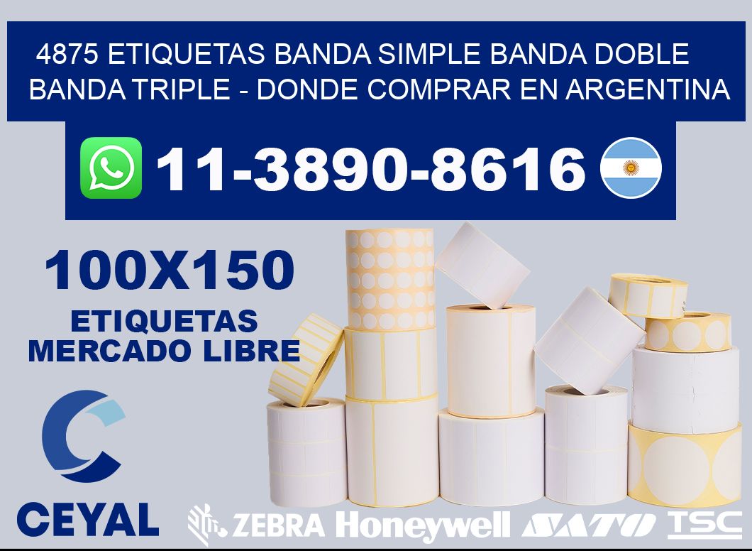 4875 etiquetas banda simple banda doble banda triple - Donde Comprar en Argentina