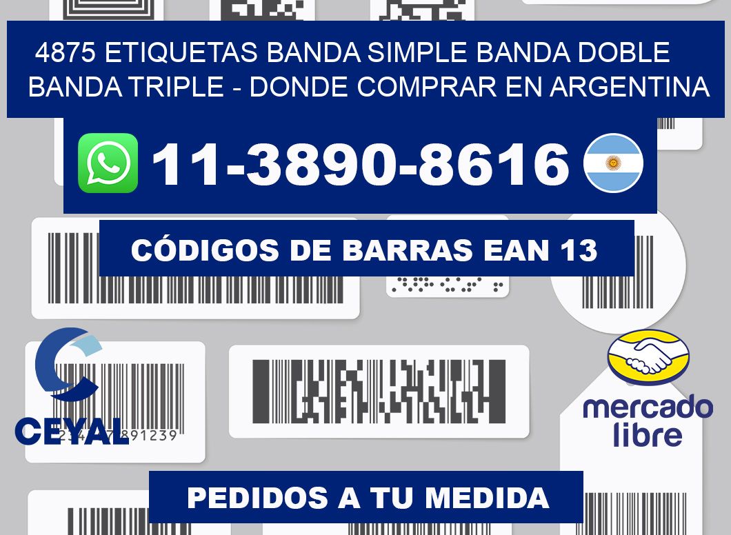 4875 etiquetas banda simple banda doble banda triple - Donde Comprar en Argentina