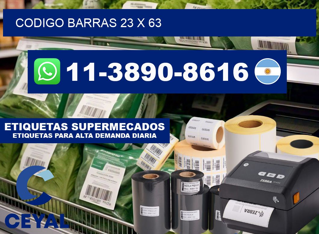 Codigo barras 23 x 63