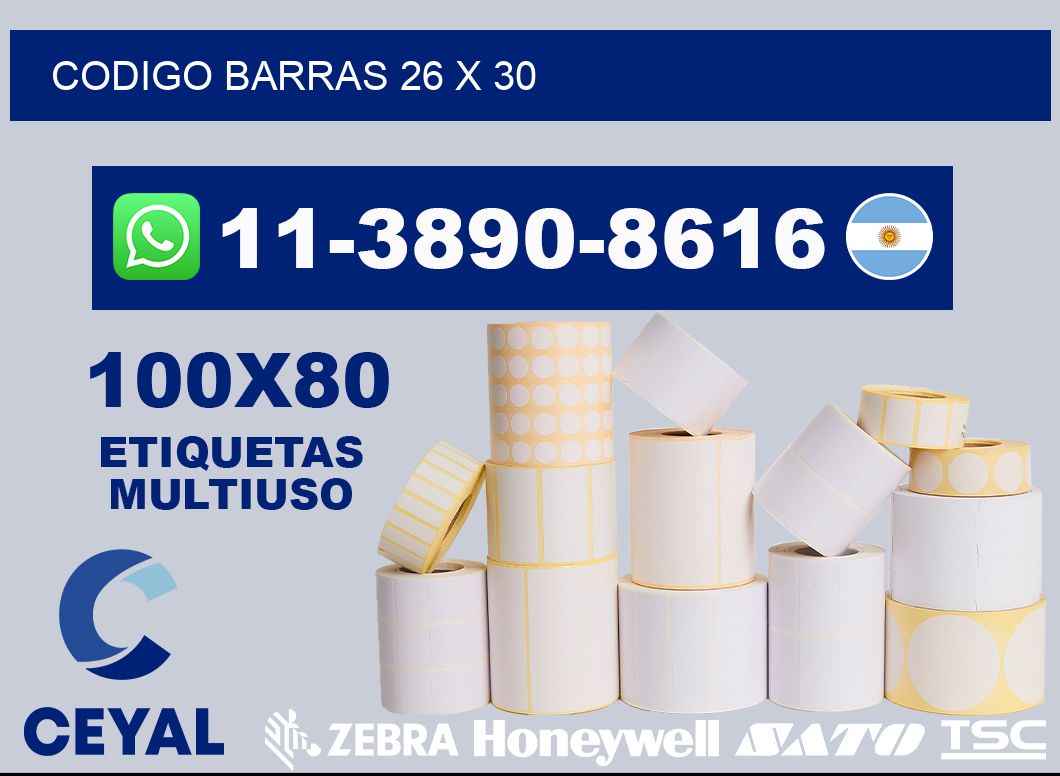 Codigo barras 26 x 30