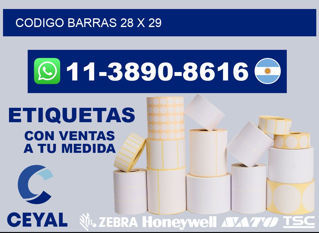 Codigo barras 28 x 29