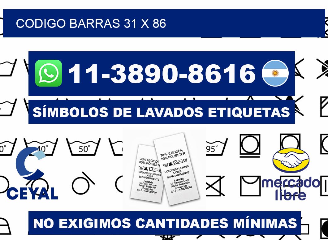 Codigo barras 31 x 86
