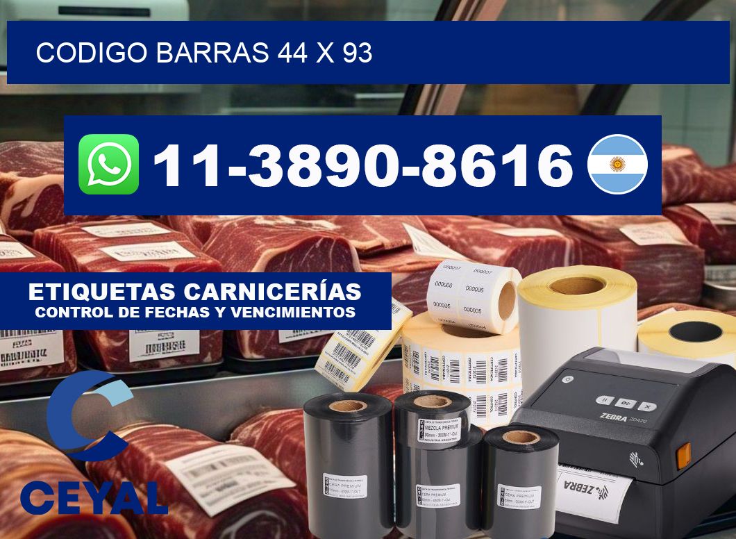 Codigo barras 44 x 93