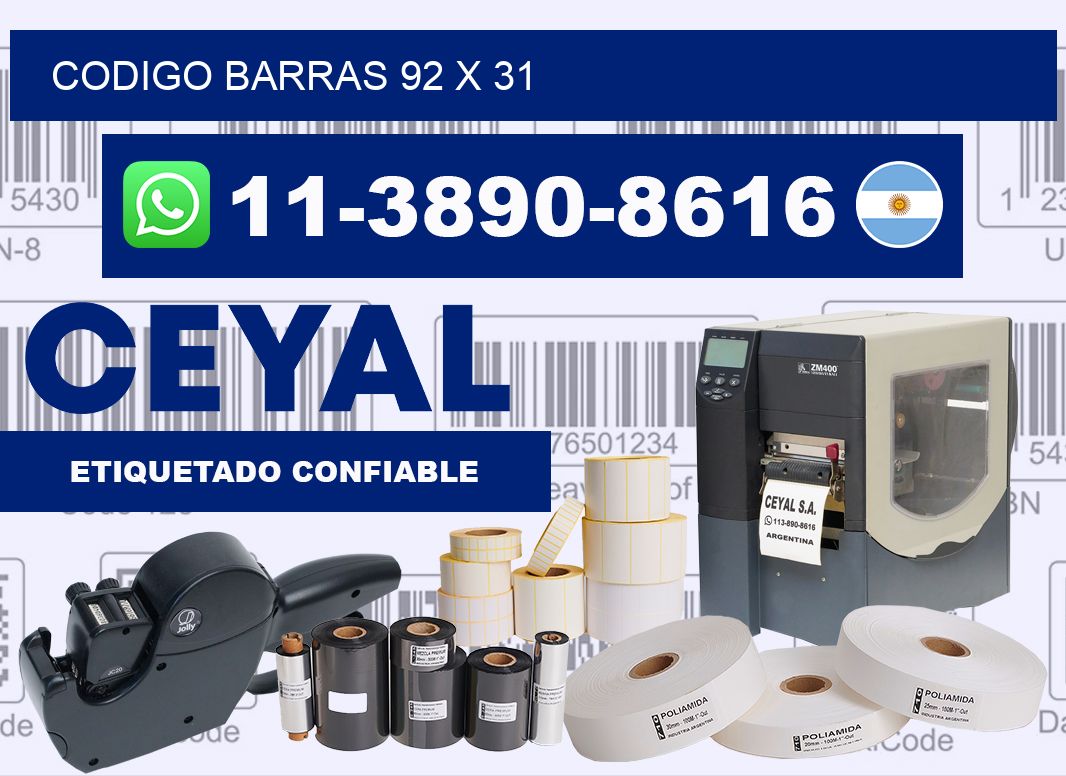 Codigo barras 92 x 31