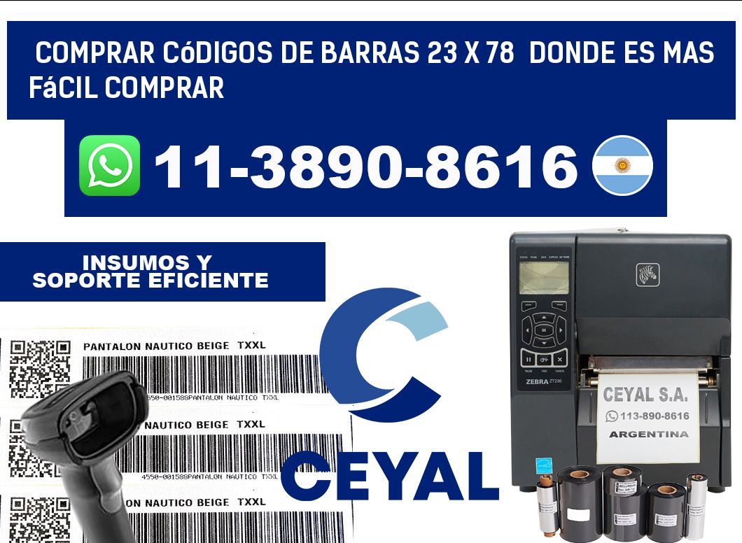 Comprar códigos de barras 23 x 78  Donde es mas fácil comprar