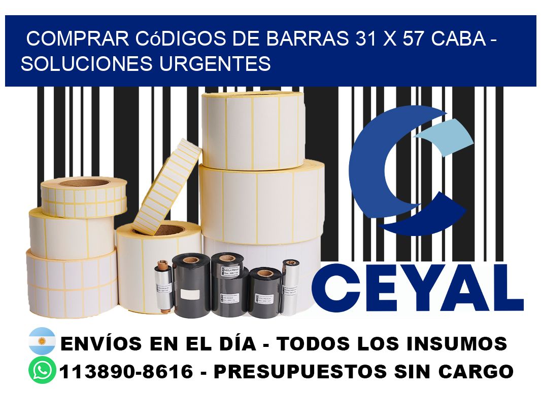 Comprar códigos de barras 31 x 57 CABA - soluciones urgentes