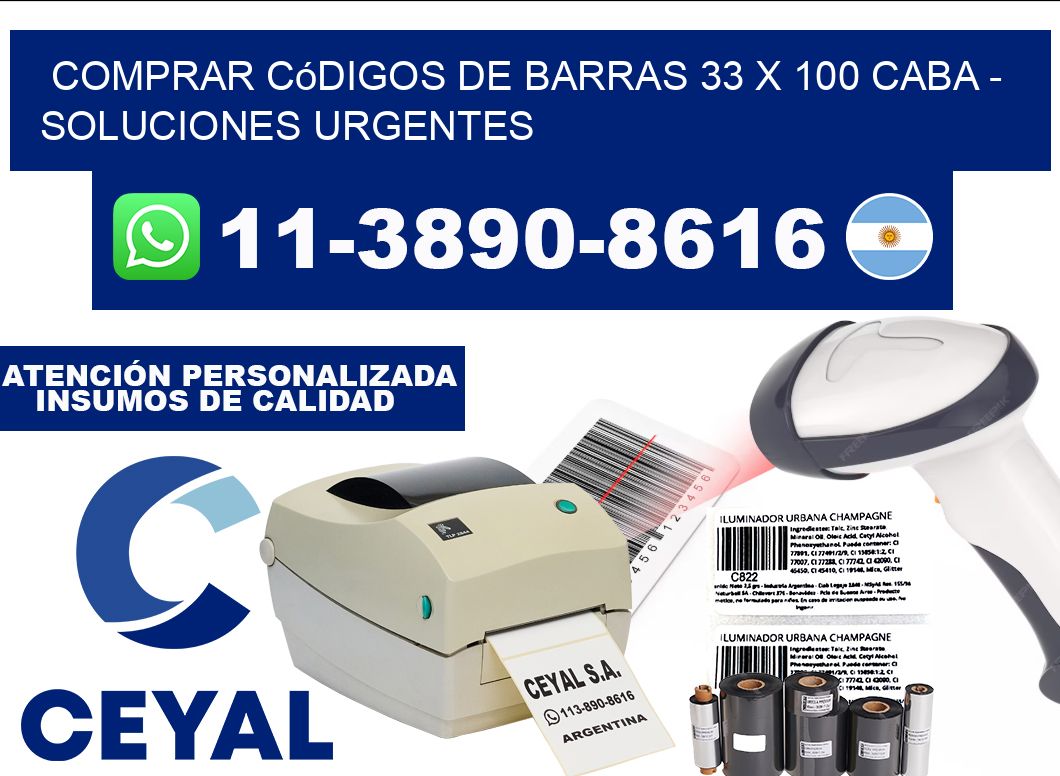 Comprar códigos de barras 33 x 100 CABA - soluciones urgentes