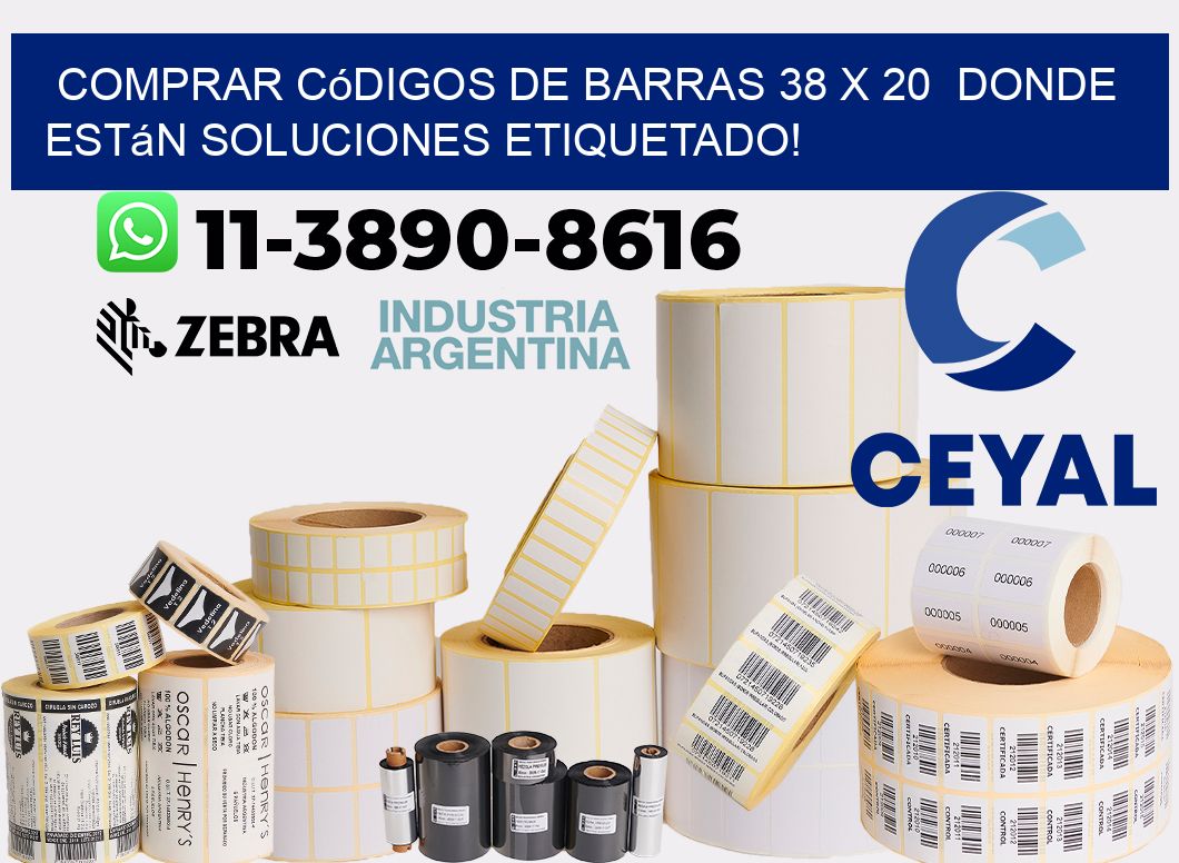 Comprar códigos de barras 38 x 20  donde están soluciones etiquetado!