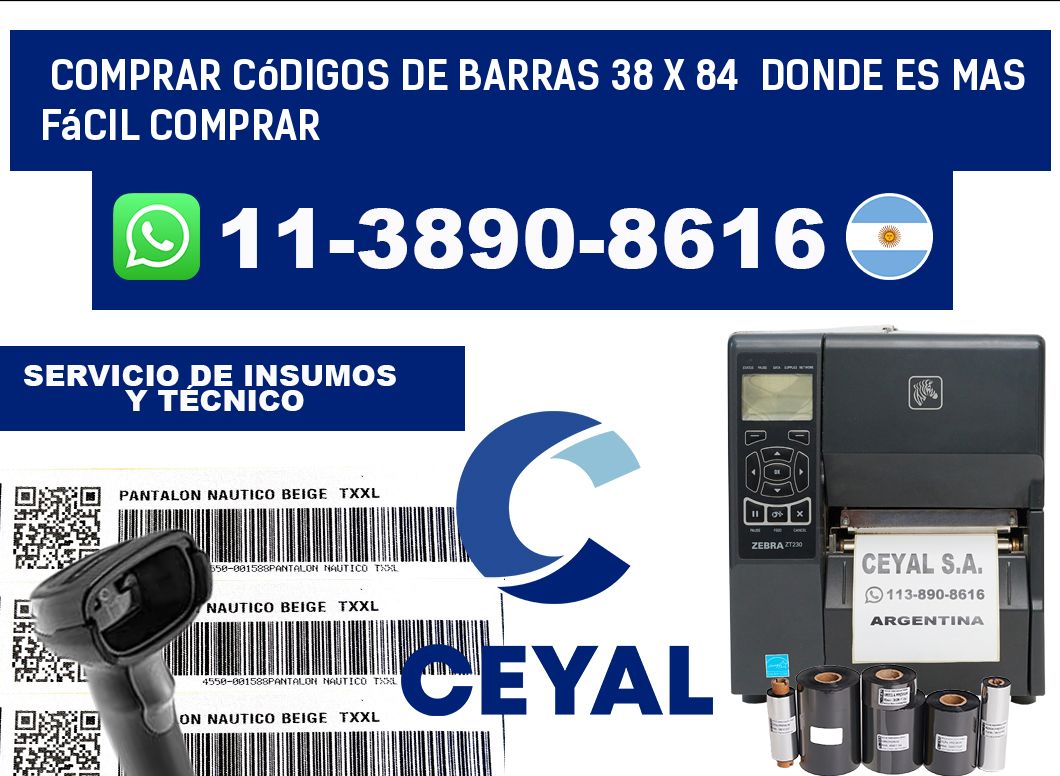 Comprar códigos de barras 38 x 84  Donde es mas fácil comprar