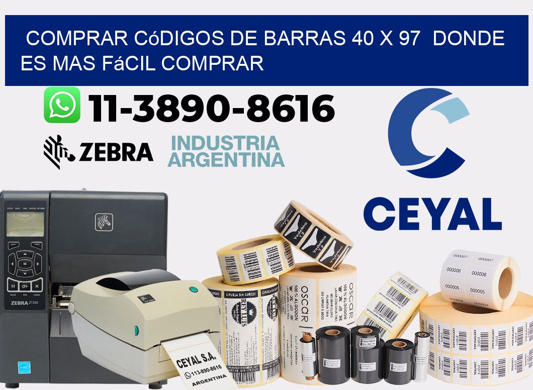 Comprar códigos de barras 40 x 97  Donde es mas fácil comprar