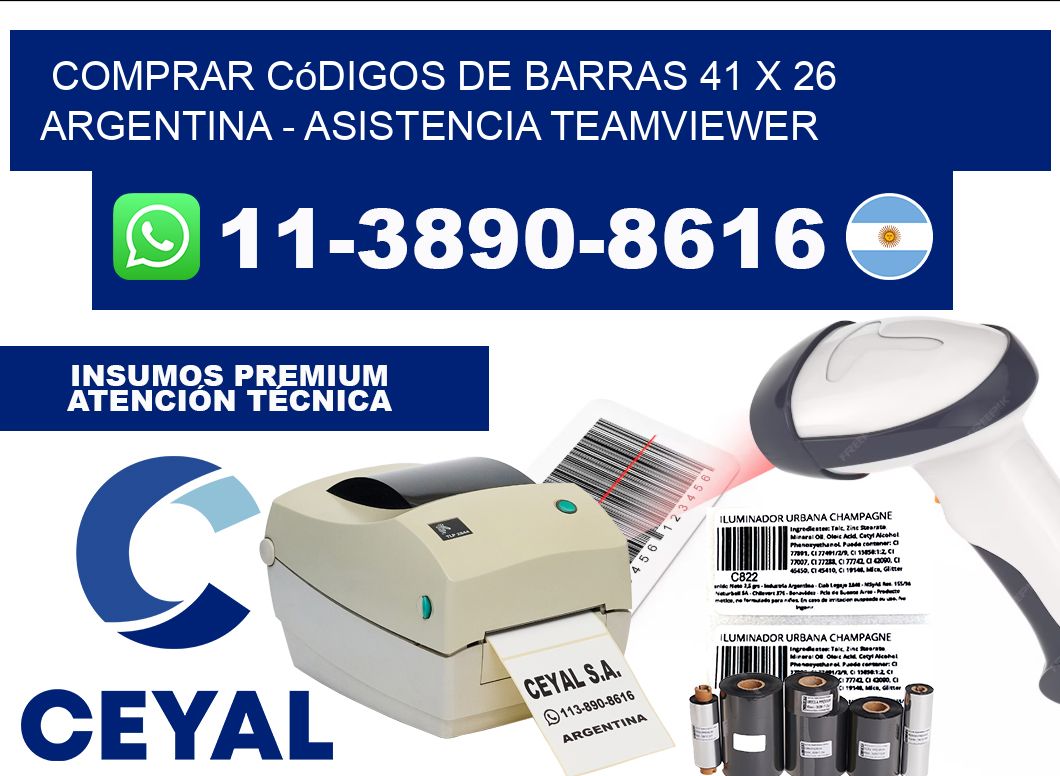 Comprar códigos de barras 41 x 26 argentina - asistencia teamviewer
