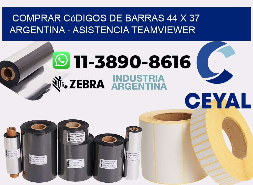 Comprar códigos de barras 44 x 37 argentina - asistencia teamviewer