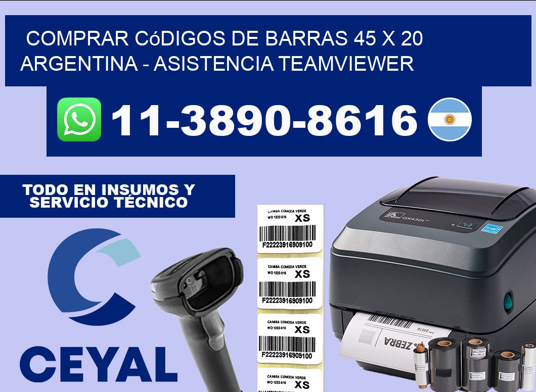 Comprar códigos de barras 45 x 20 argentina – asistencia teamviewer