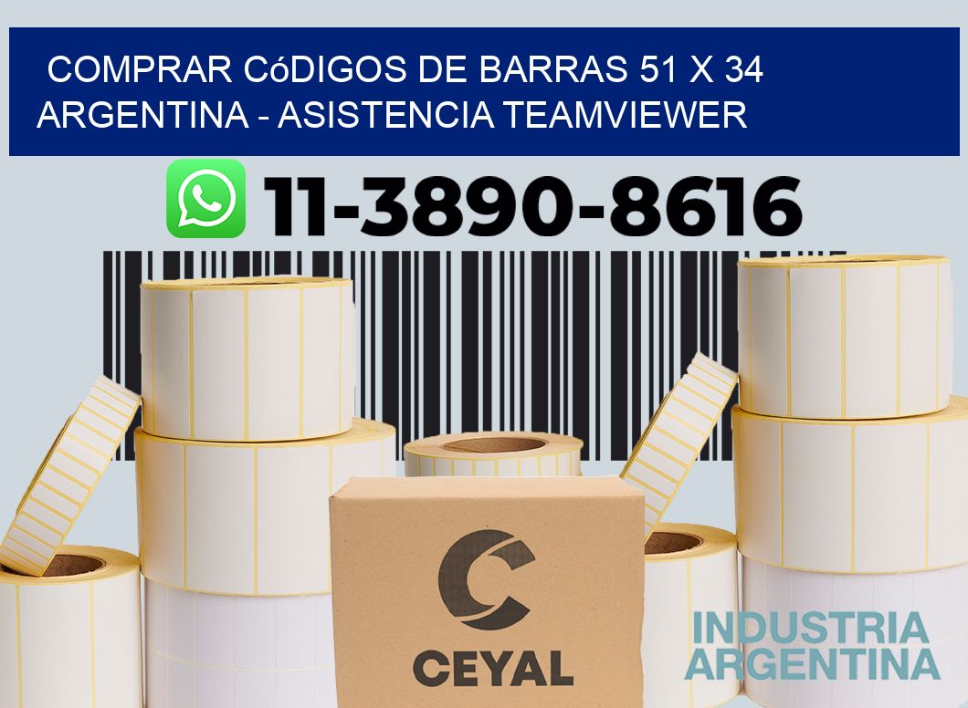 Comprar códigos de barras 51 x 34 argentina - asistencia teamviewer
