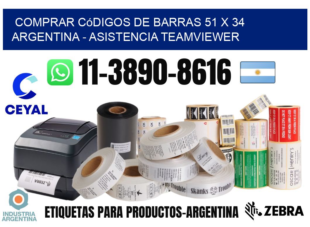Comprar códigos de barras 51 x 34 argentina - asistencia teamviewer