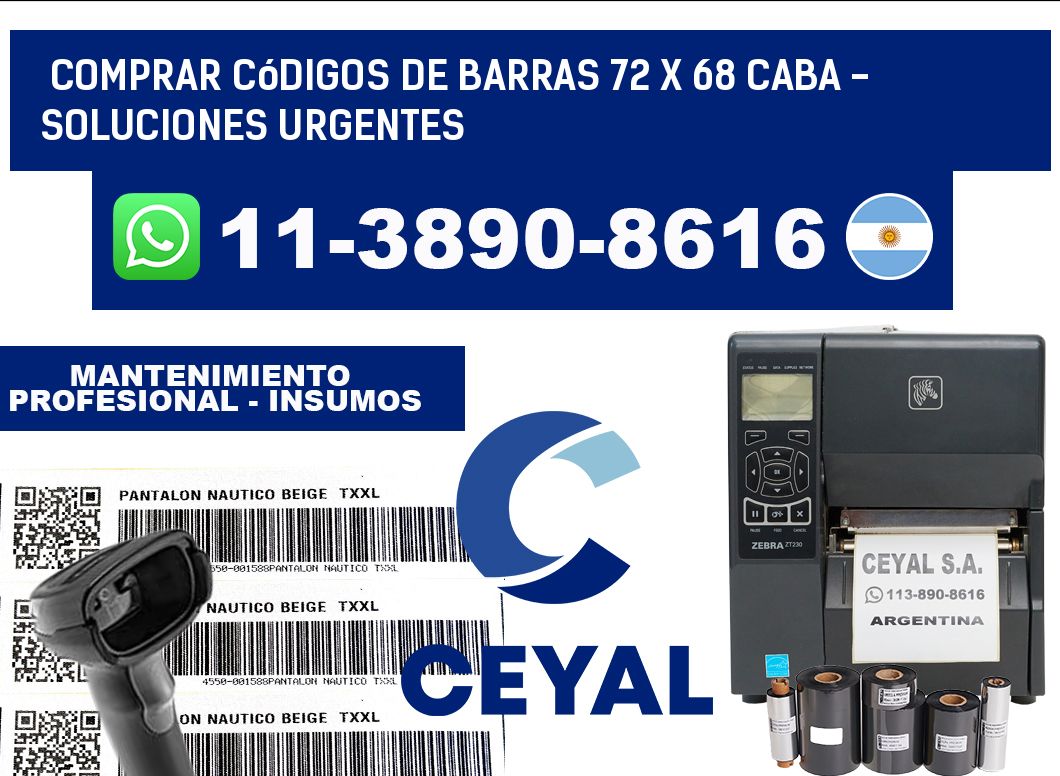 Comprar códigos de barras 72 x 68 CABA - soluciones urgentes