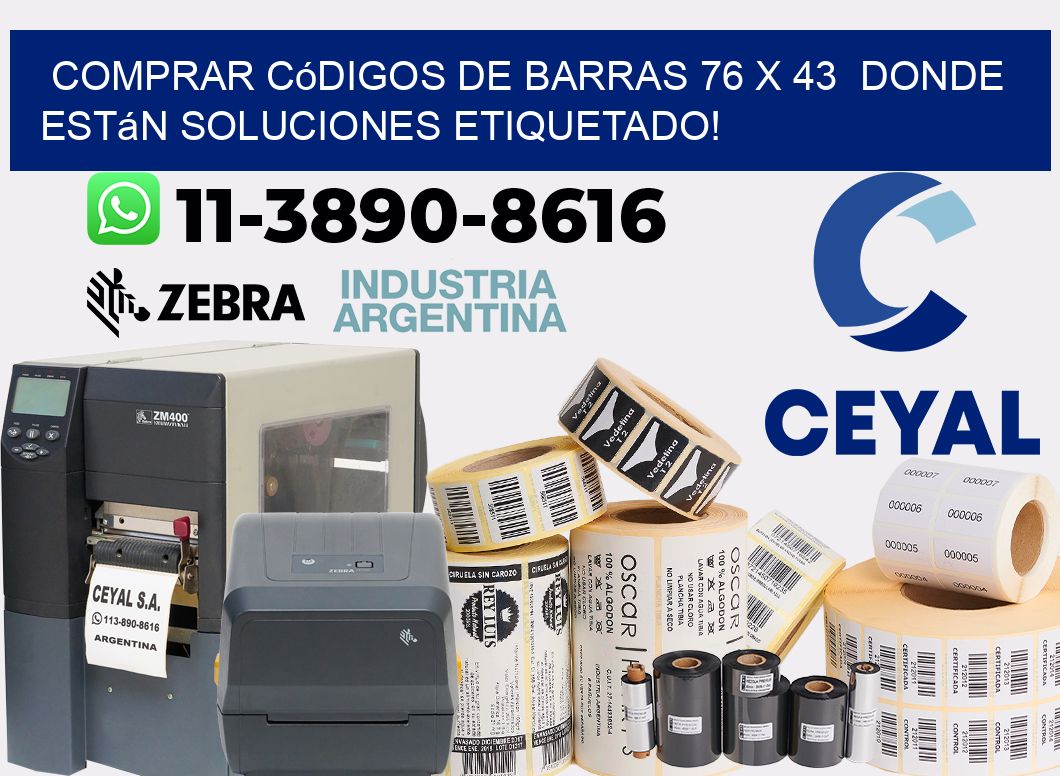 Comprar códigos de barras 76 x 43  donde están soluciones etiquetado!