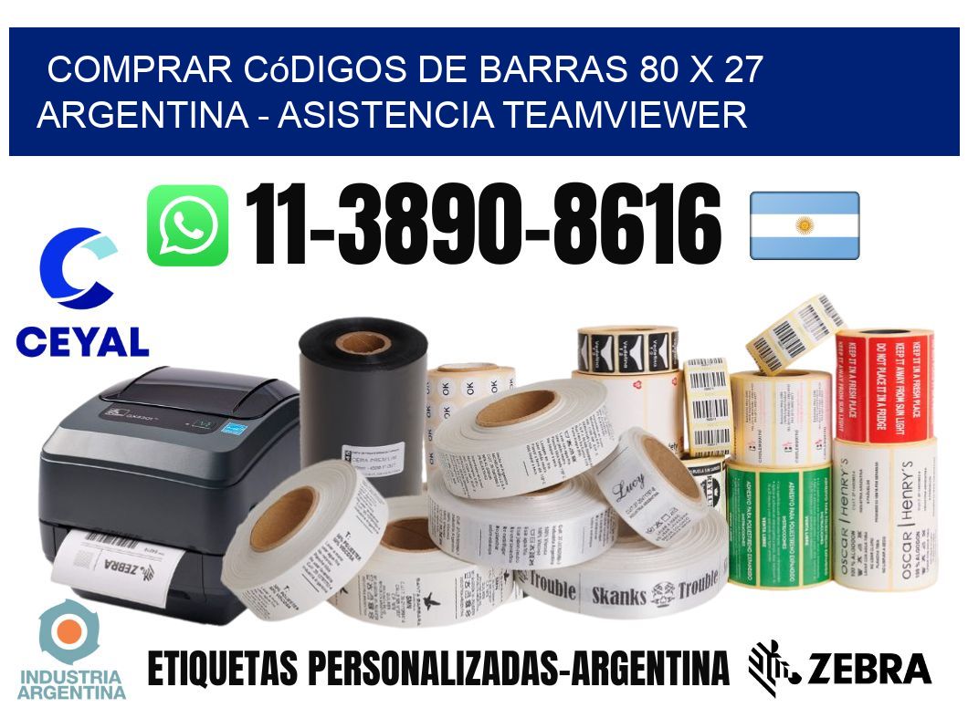 Comprar códigos de barras 80 x 27 argentina - asistencia teamviewer