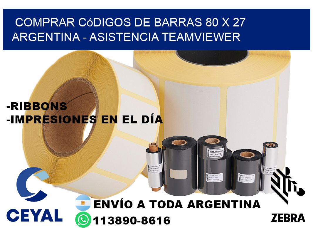 Comprar códigos de barras 80 x 27 argentina - asistencia teamviewer