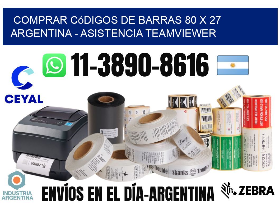 Comprar códigos de barras 80 x 27 argentina - asistencia teamviewer