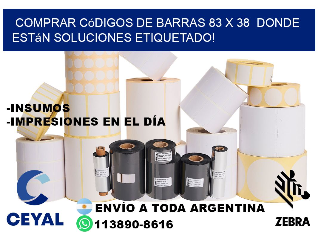 Comprar códigos de barras 83 x 38  donde están soluciones etiquetado!