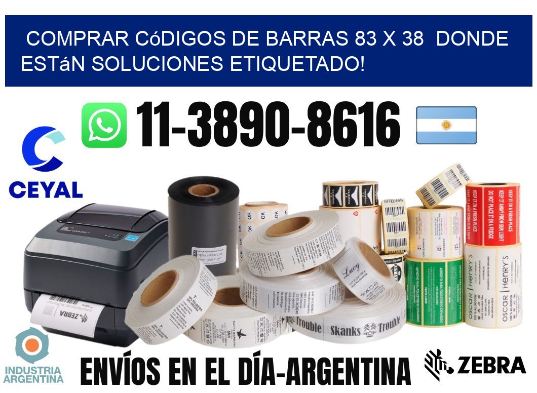 Comprar códigos de barras 83 x 38  donde están soluciones etiquetado!