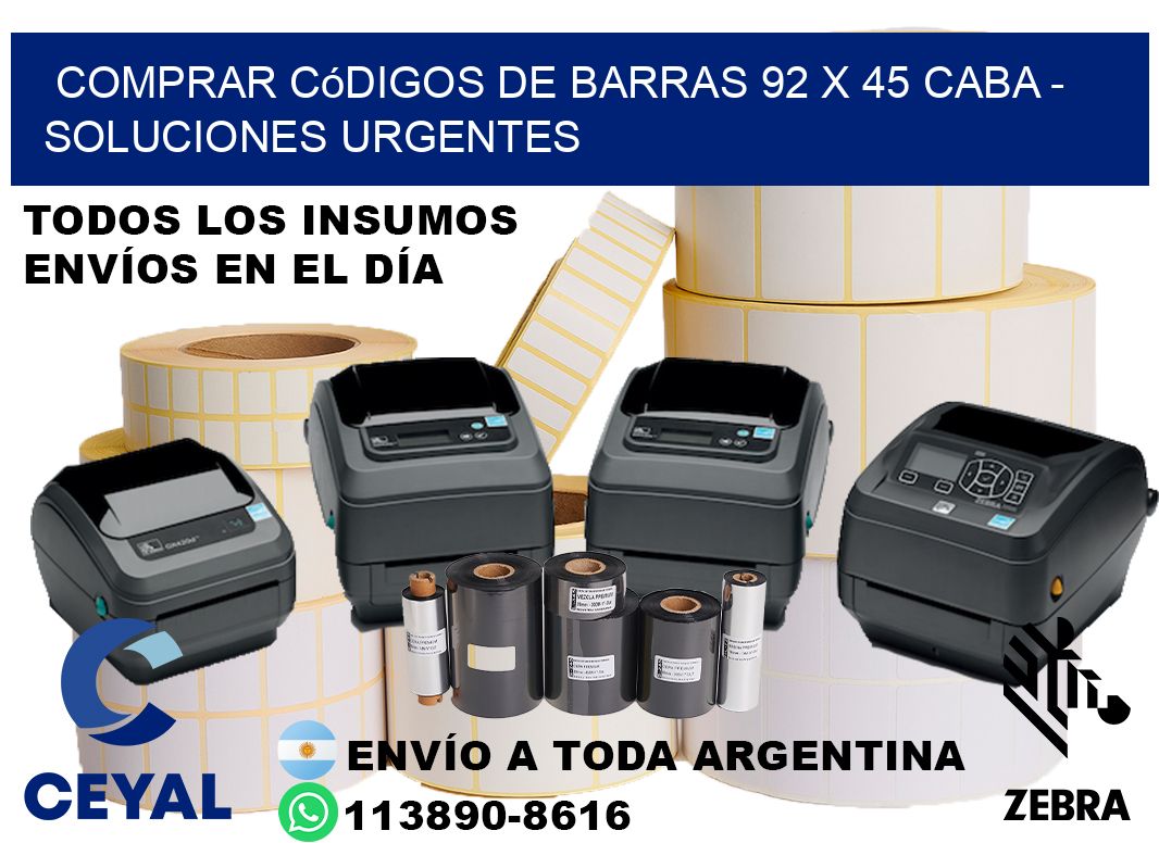 Comprar códigos de barras 92 x 45 CABA - soluciones urgentes