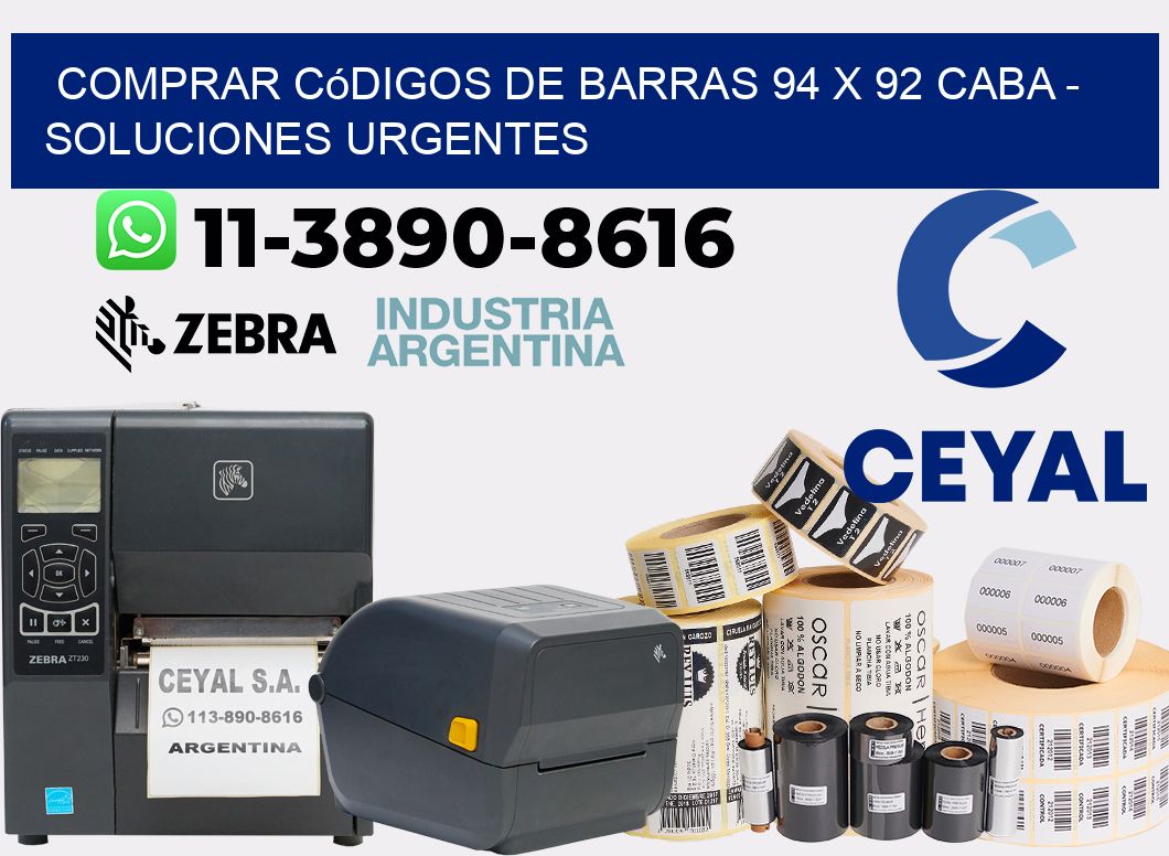 Comprar códigos de barras 94 x 92 CABA - soluciones urgentes