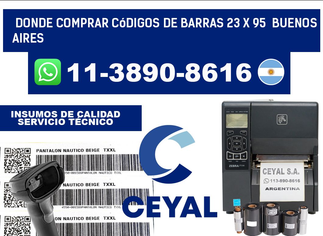 Donde Comprar códigos de barras 23 x 95 Buenos Aires