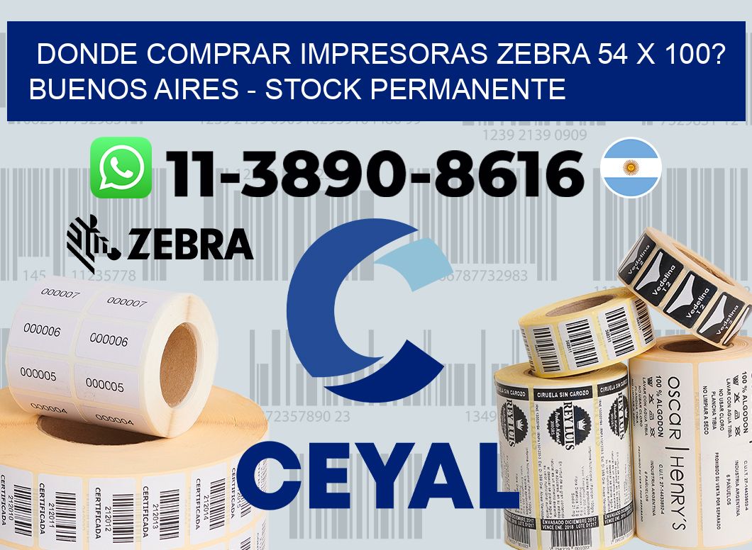 Donde Comprar impresoras zebra 54 x 100? Buenos Aires - Stock permanente